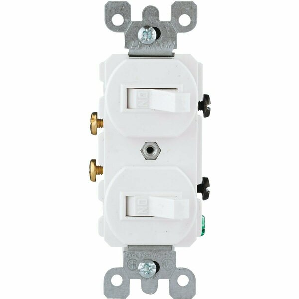 Leviton Single Pole White 15A Quiet Duplex Switch R62052242WS